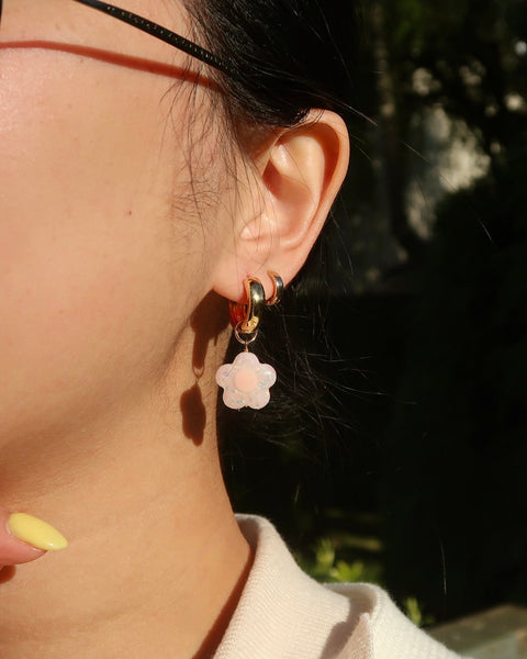 Opal Daisy Charm Earrings