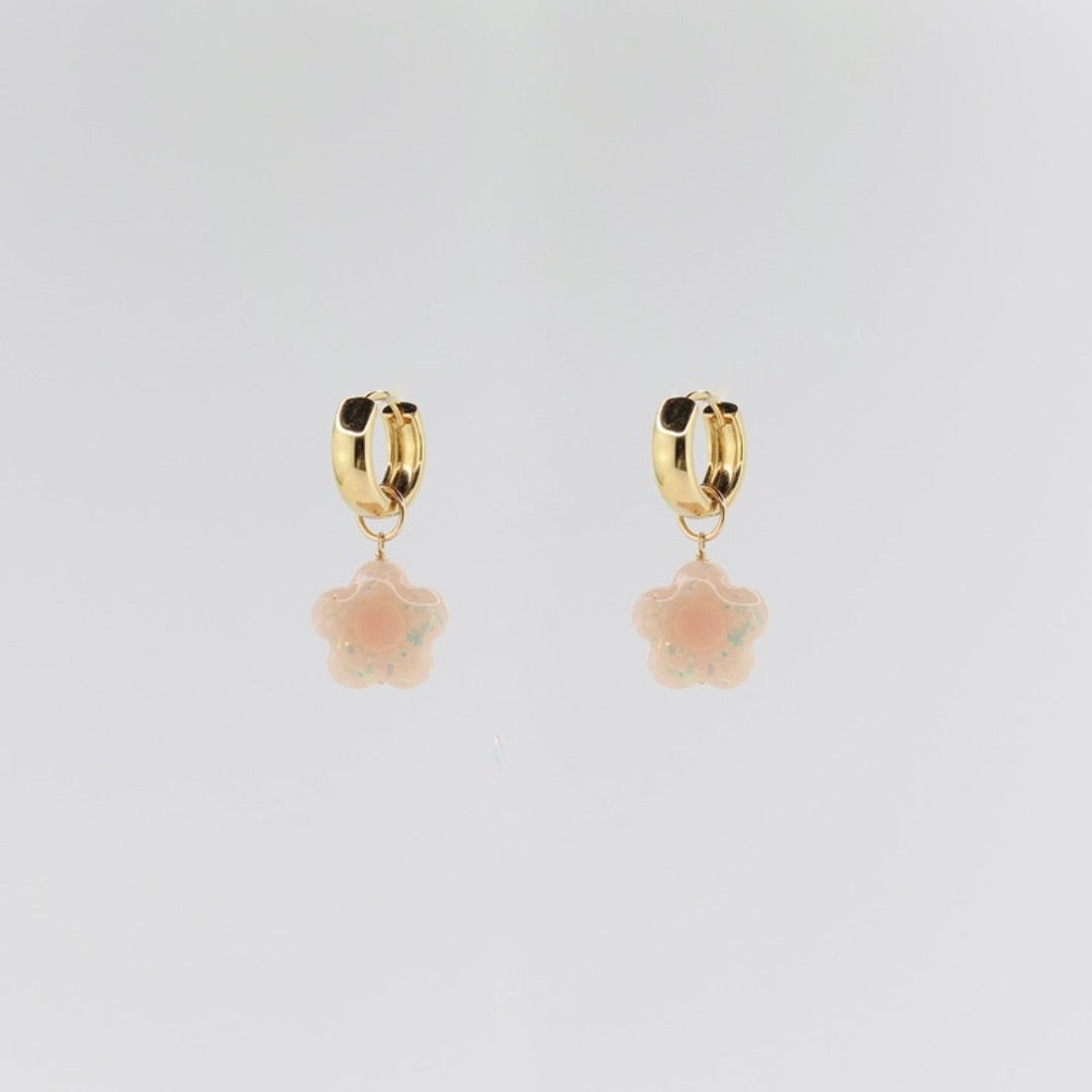 Opal Daisy Charm Earrings