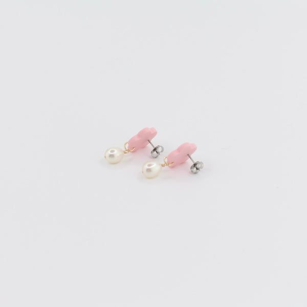 Daisy Pearl Studs - Pink