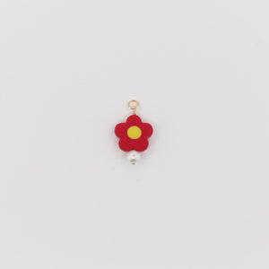 Daisy Pearl Charm (Crimson)