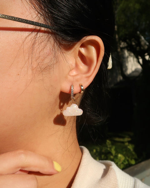 Opal Cloud Charm Earrings