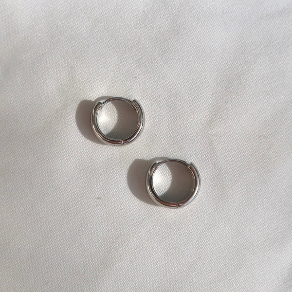 Thick Huggie Hoops (Silver)