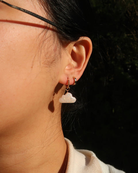 Opal Cloud Charm Earrings